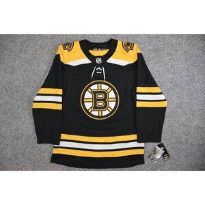 Boston Bruins Adidas Climalite NHL Hockey Jersey Size 46 Small Black Gold NWT